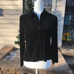 J.Jill long sleeve black velvet button down.